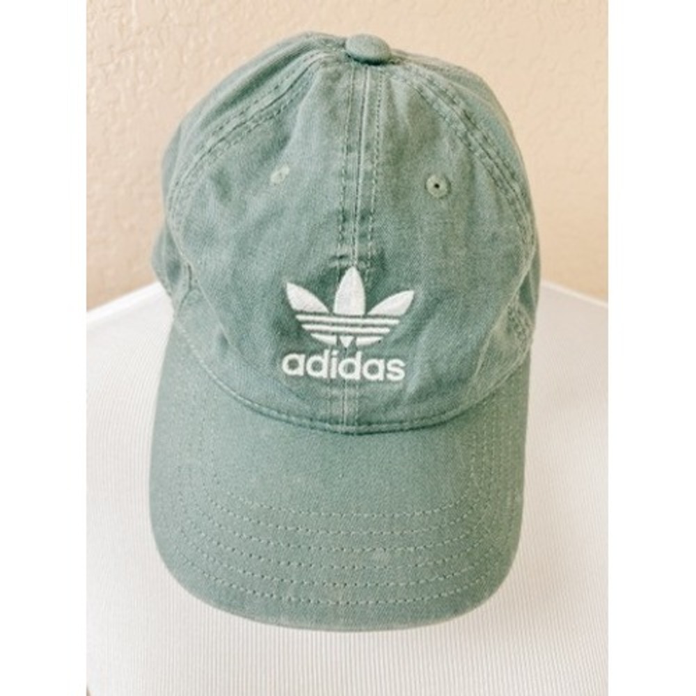 Adidas Originals Trefoil Sage Green Strapback Dad Hat Adjustable Cap Women's
